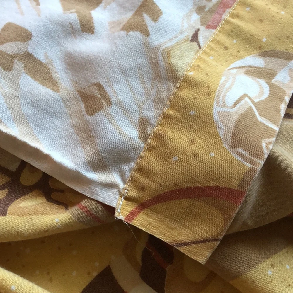 NFL Football VTG Brown Flat Sheet Vintage Football Bedding NFL 1980s NFL